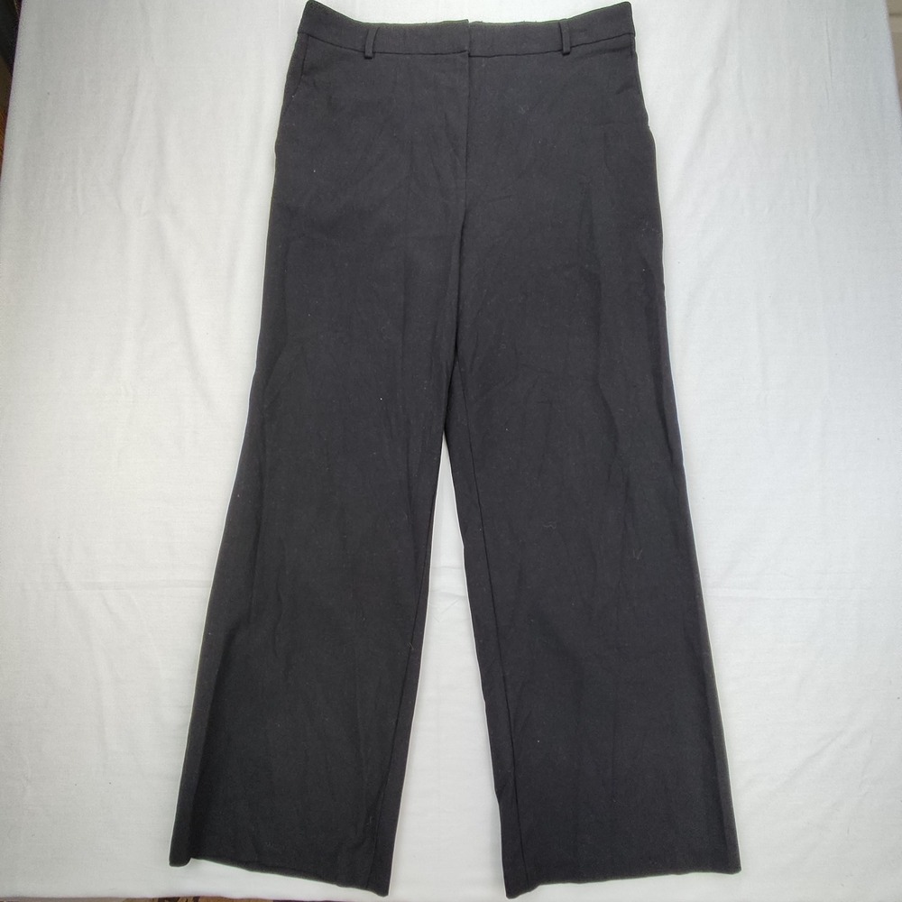 By & By Dress Pants Women 14 Black Wide Leg High Rise Stretch Trousers Office